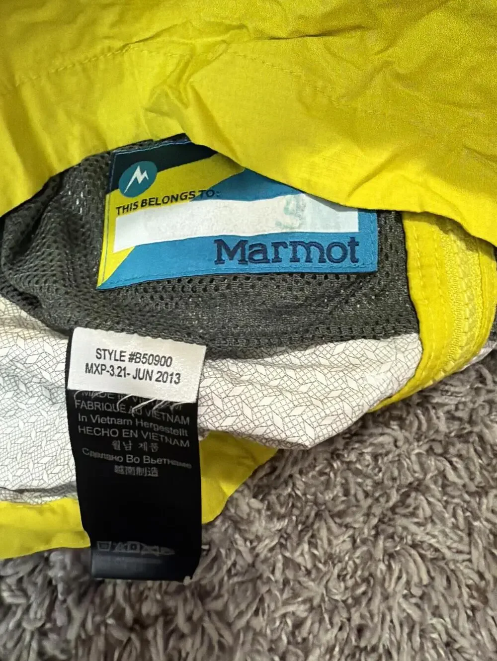 Marmot Boys Jacket XL Yellow and Gray
